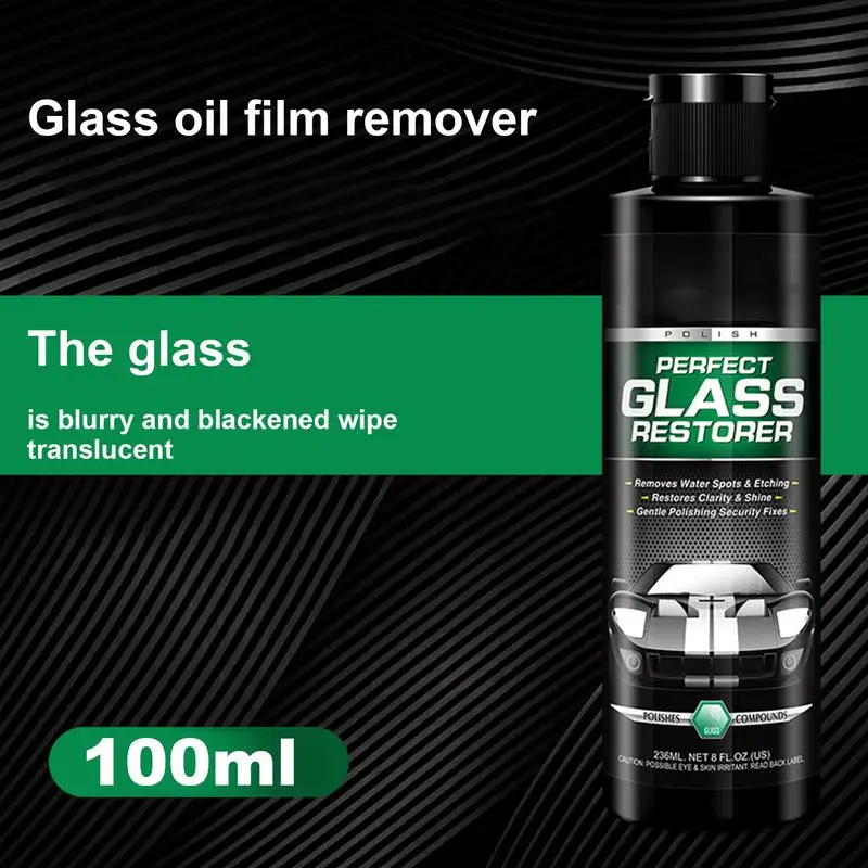 Powerful Car Glass Oil Film Cleaner 100ML Window Glass Cleaner Oil Film Remover with Sponges Anti-Rain Fog Oil Stain