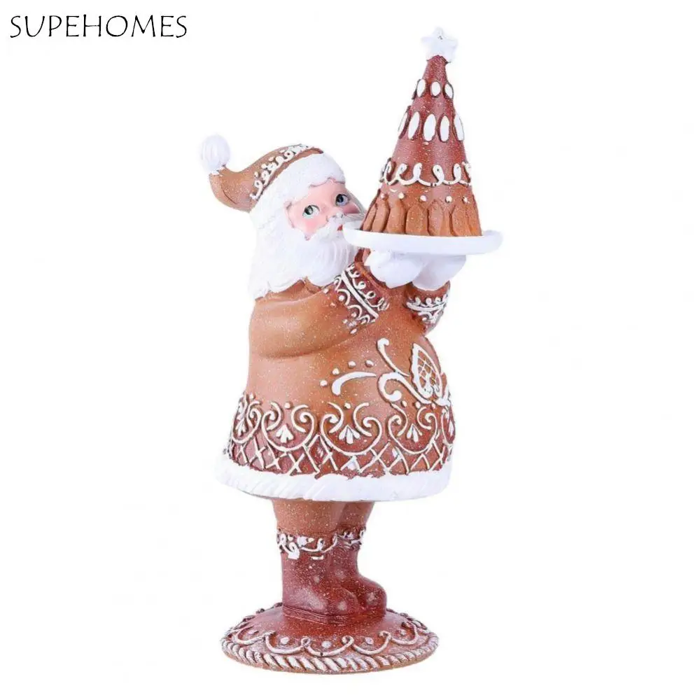6 أنماط لطيف سانتا كلوز الحلي رائعة الكرتون الراتنج سانتا كلوز التماثيل فريدة من نوعها عيد الميلاد زخرفة ساحة