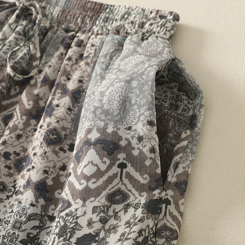 Ele Floral Luźna Spódnica Tortowa z Paskiem w Talii, Długość Midi, Wyszczuplająca, Nowa Letnia Moda, Uniwersalna, Bawełniana Spódnica Damska 00%