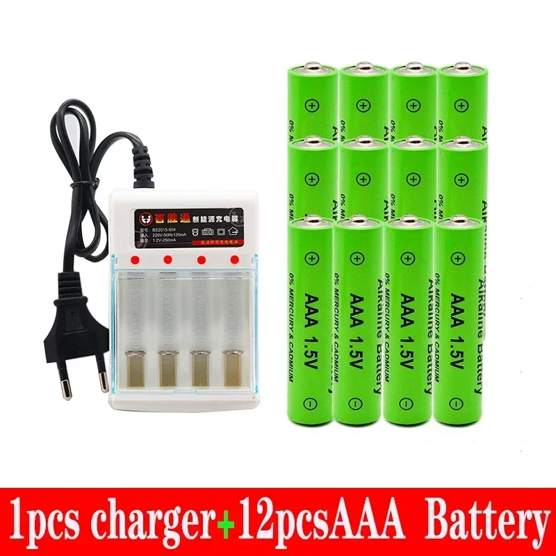 100% New AAA Battery 3000 MAh Rechargeable Battery AAA 1.5 V 3000 MAh Rechargeable New Alcalinas Drummey + Charger