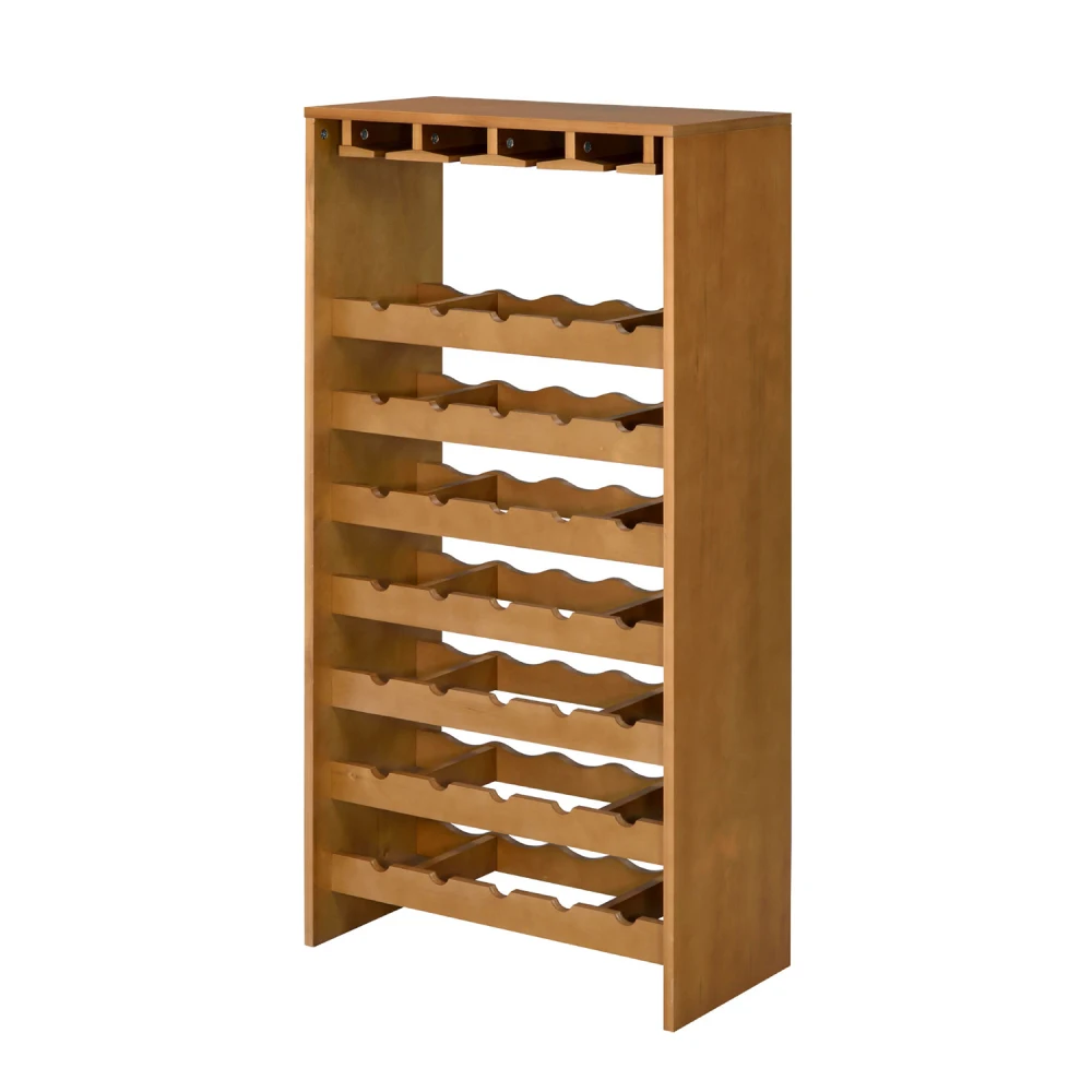 

Wooden Wine Rack with 7 Tier Shelf, Oak
