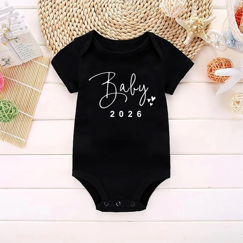 Baby Announcement Coming Soon 2026 Newborn Baby Romper Casual Boys Girls Bodysuit Body Pregnancy Reveal Clothes Infant Jumpsuit