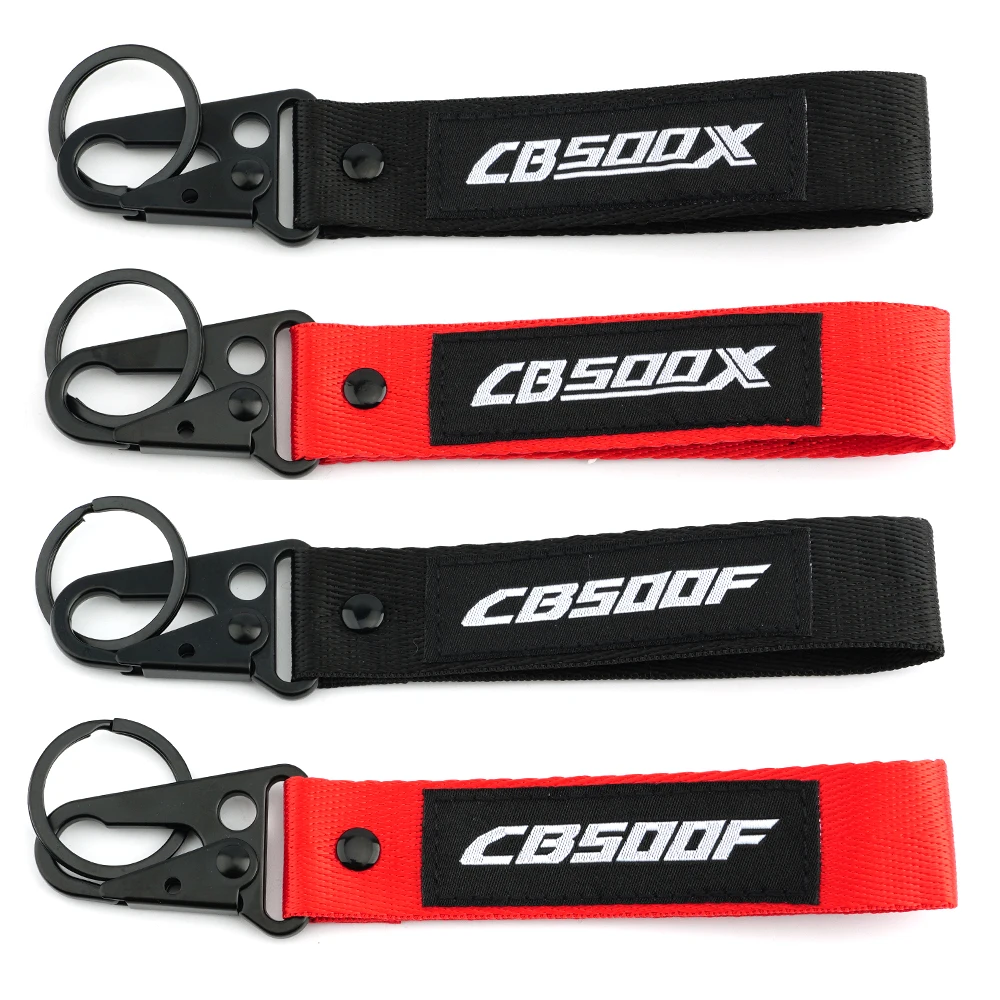 For Honda CB500X CB500F 500X 500F Keychain Keyring Accessories 2026 Explosions Motorcycle Embroidery Key Chain Ring Holder Belt