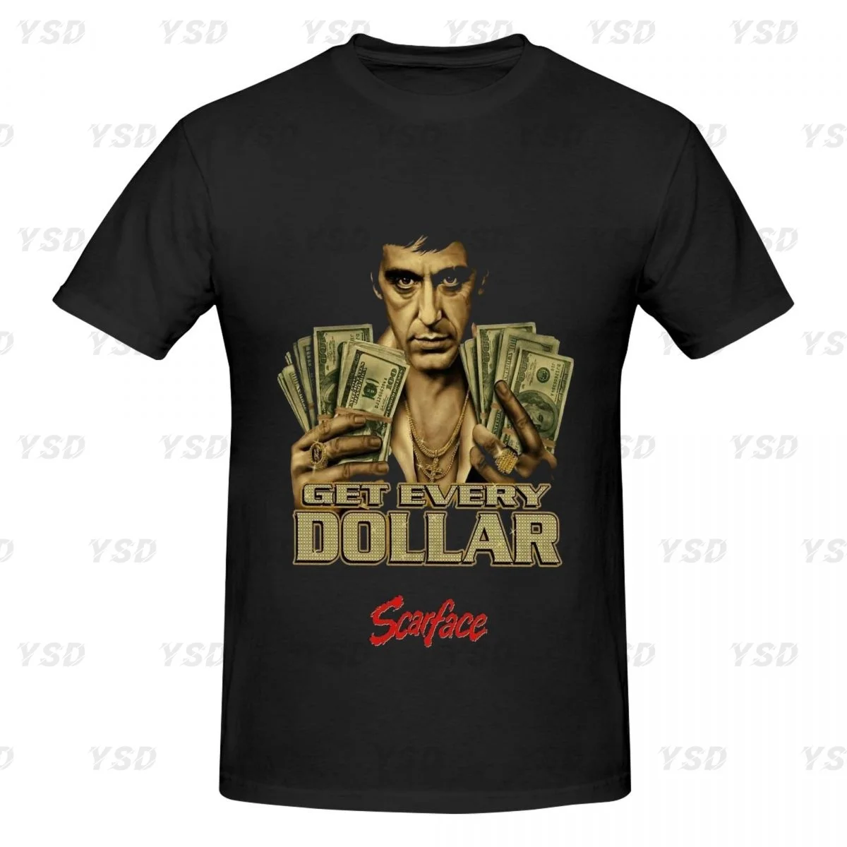 

Movie Scarface Tony Montana Graphics Men's tight fitting sports T-shirt, Breathable, Oversized print Tee shirt