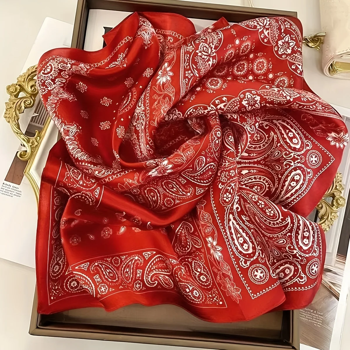 خمر بيزلي طباعة وشاح مربع المألوف شارع الرقص باندانا أنيق حك الرقبة منديل المرأة المطبوعة الحجاب #6