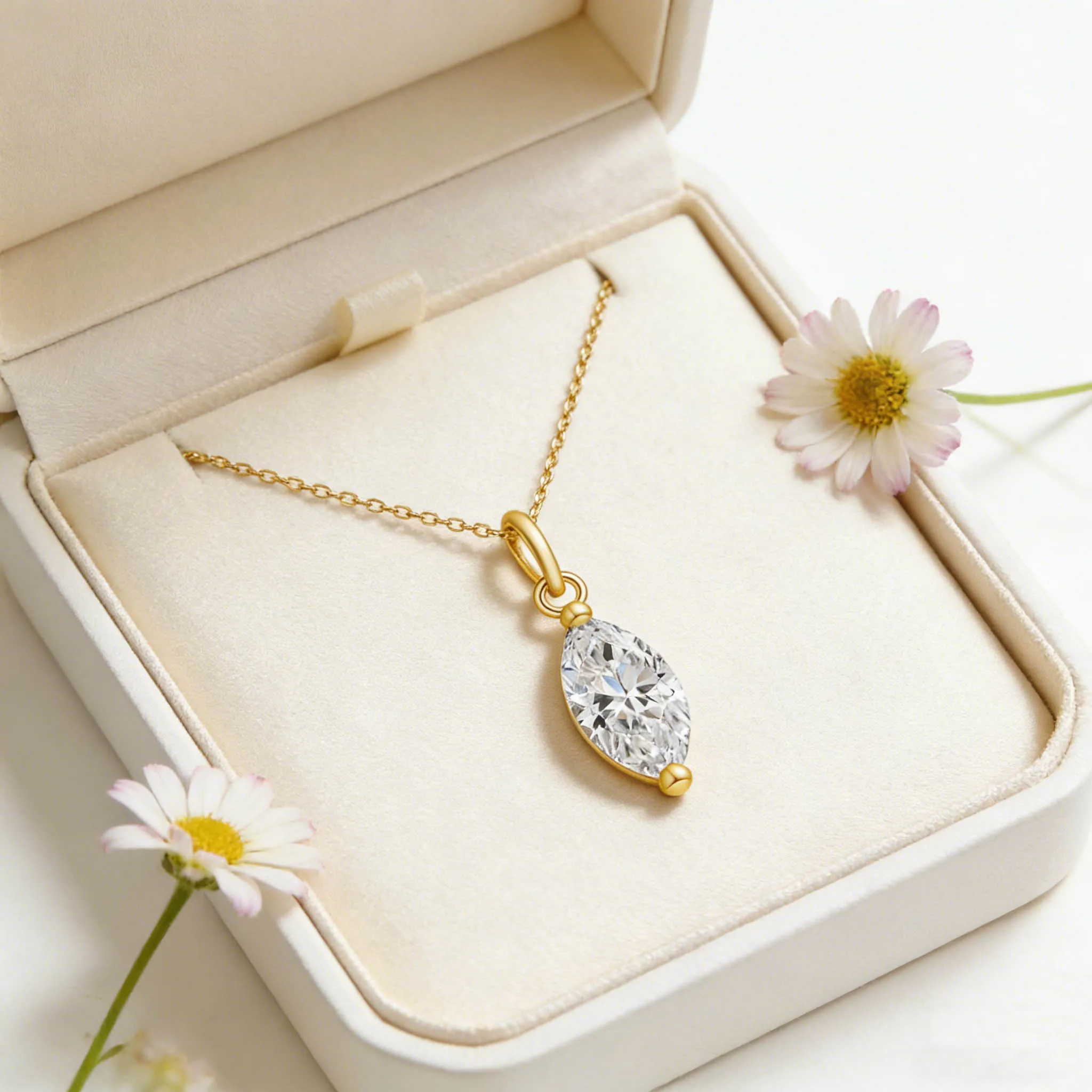 

Кулон Szjinao с муассанитом 1 карат, огранка «Маркиз», VVS1, сертифицированный GRA, из серебра 925 пробы, солитер, для женщин, подарок на годовщину