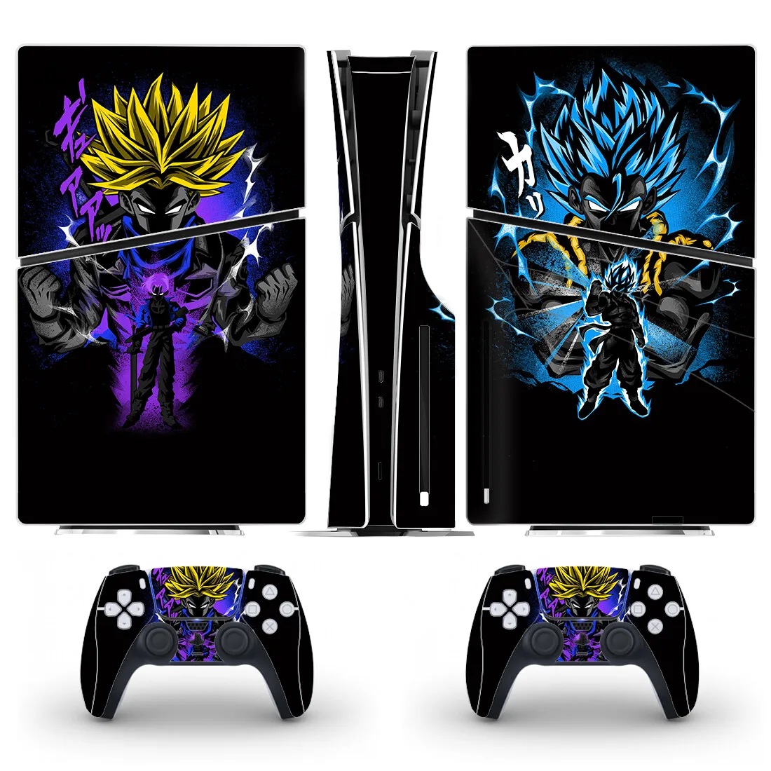 Anime Goku Vegeta PS5 Slim Disc Skin Sticker for Console & 2 Controllers Decal Vinyl PS5 Slim Disk Skins