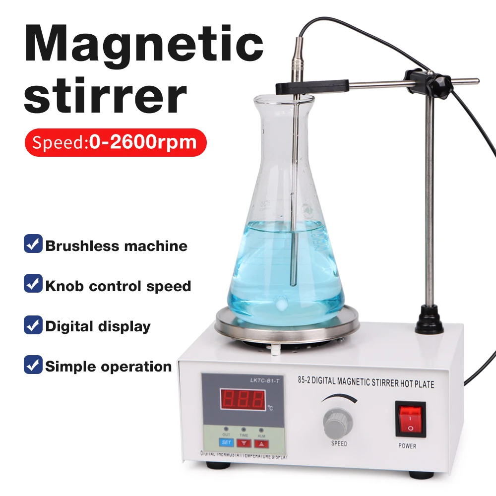 Constant Temperature Magnetic Mixer Magnetic Heating Stirrer Laboratory Mixer Stirrer 220V 0-2600rpm Laboratory Devices