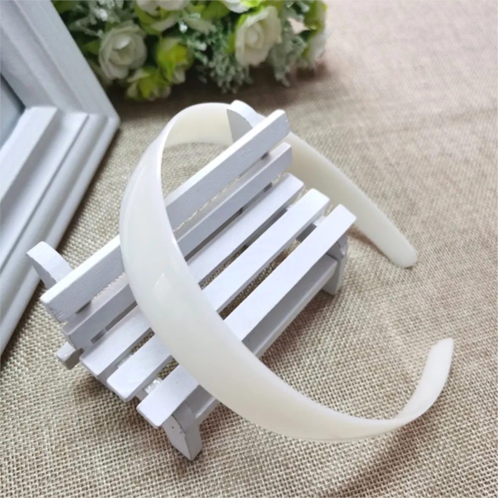 10Pcs No Teeth Headbands White Plastic Head Hoop Bezel Headband Base For DIY Girls Woman Hairwear Tool Accessories Wholesales