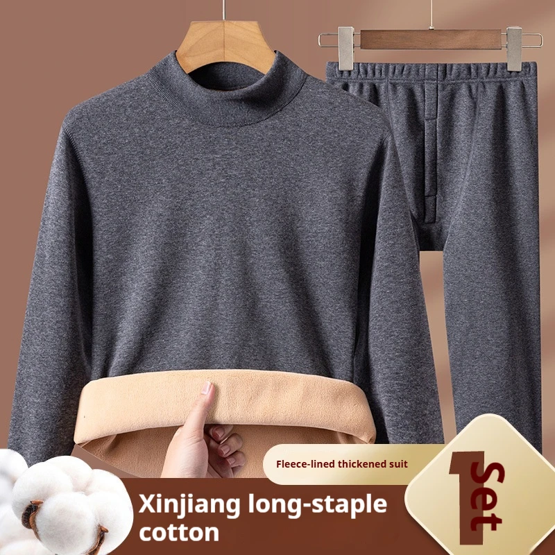 

Mens Thermal Underwear Set Winter Thick Lamb Fleece Warm Cotton Long Sleeve Pants Autumn Base Layer Clothes