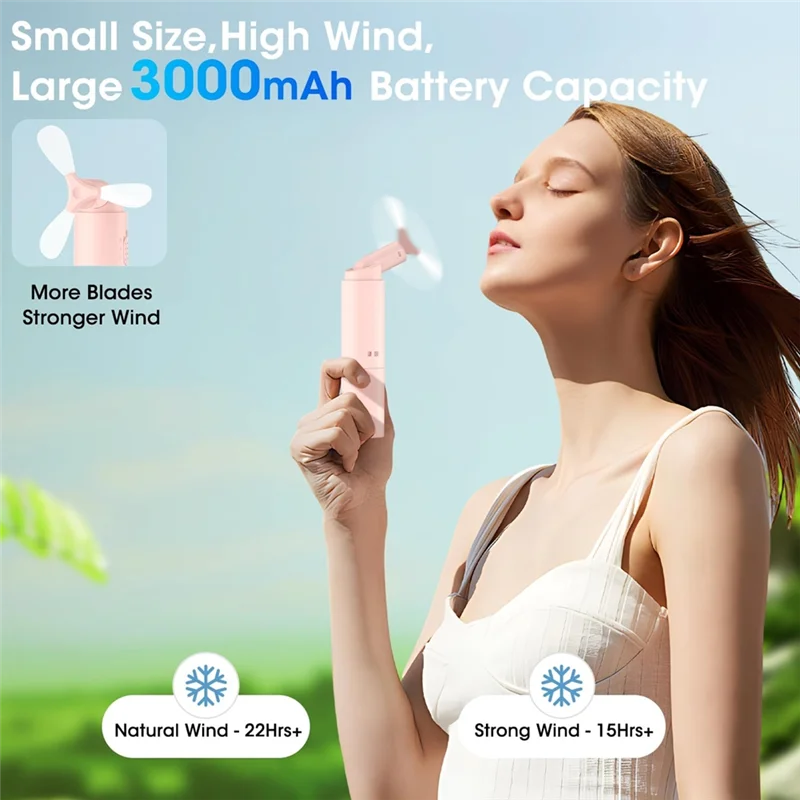 Handheld Mini Fan Portable Rechargeable 3000Mah USB Battery Powered 22+Hrs Runtime Small Hand Held Fan-A54Q