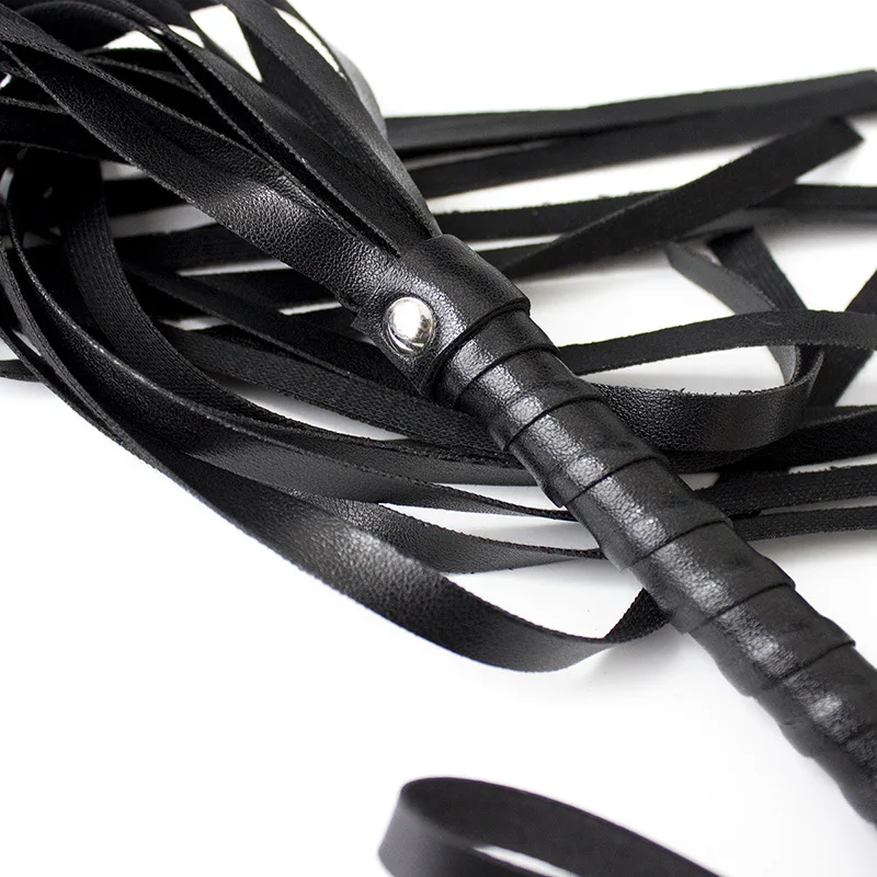 High Quality Faux Leather Pimp Whip flirting PU whip Racing Riding Crop Party Flogger Queen Black Horse Riding Whip Bondage Whip