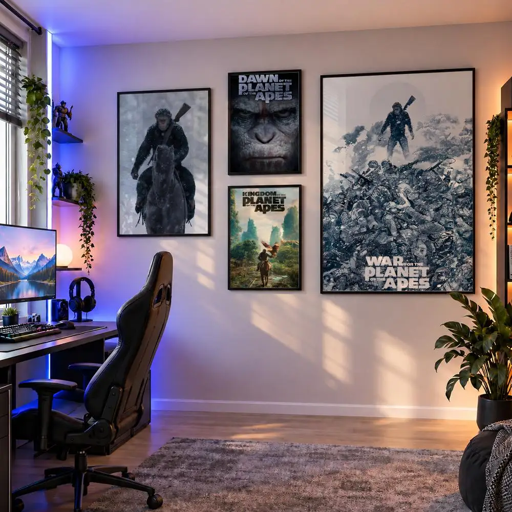 Movie Planet of the Apes Caesar Koba Poster Wall Art PP Waterproof HD Self Adhesive Modern Home Decor Living Room Apartment Gift - view 2