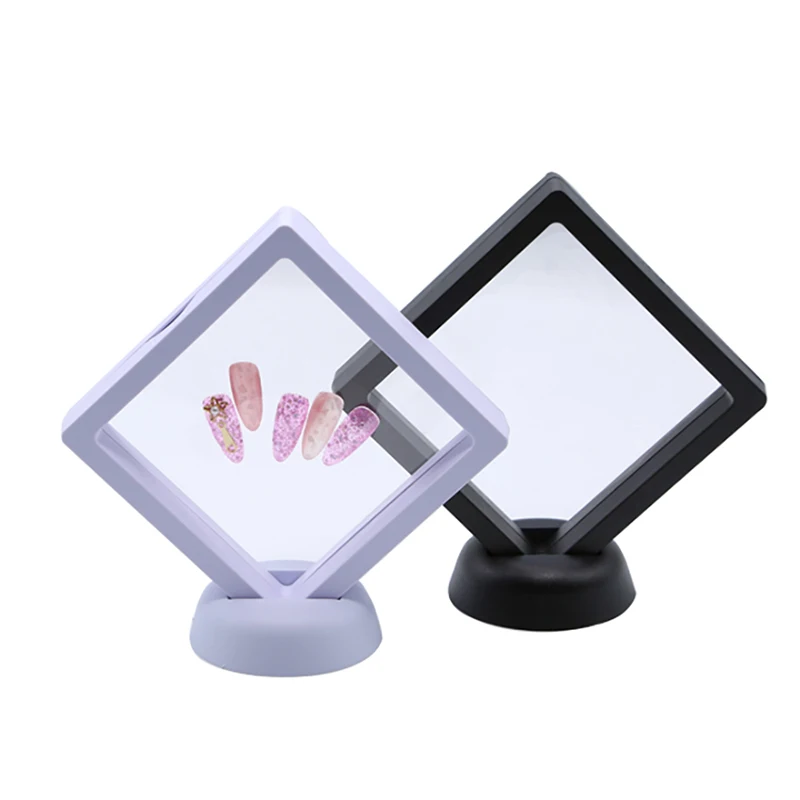 1Pc Double Sided False Nail Tips Display Stand Holder Plastic Nail Art Showing Board Sample Photo Frame Manicure Nail Art Tools