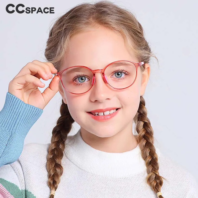 Kids Round Blue Light Glasses for Children Flexible Silicone Optics Kids Eyeglasses Frame Computer Gaming Eyeweargirl 54672