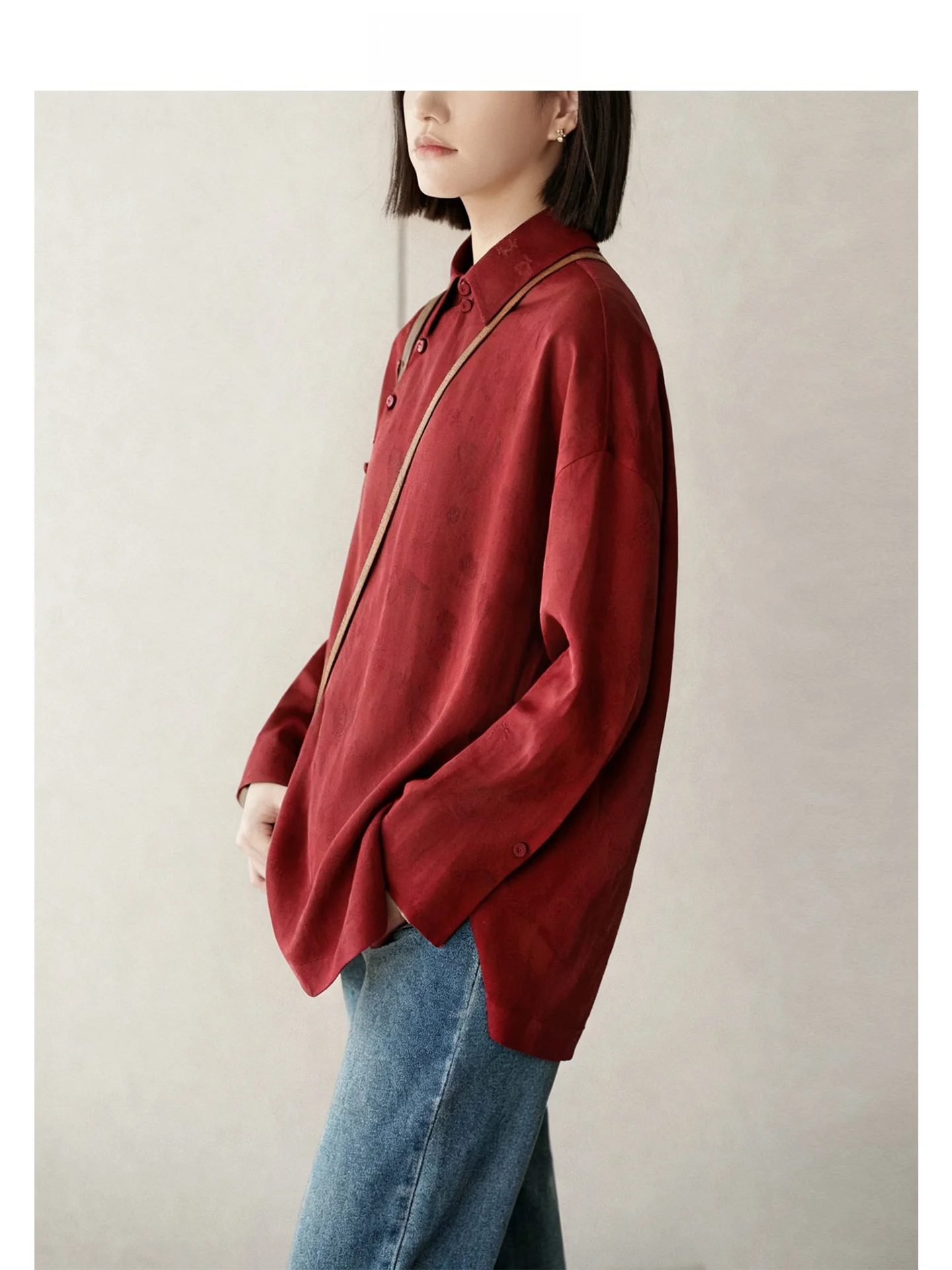 

New Chinese Sle Flrocade ang 25 Momme tough Hole Fraant Cloud Silk Spring Daily CVCCO Special Women's Top