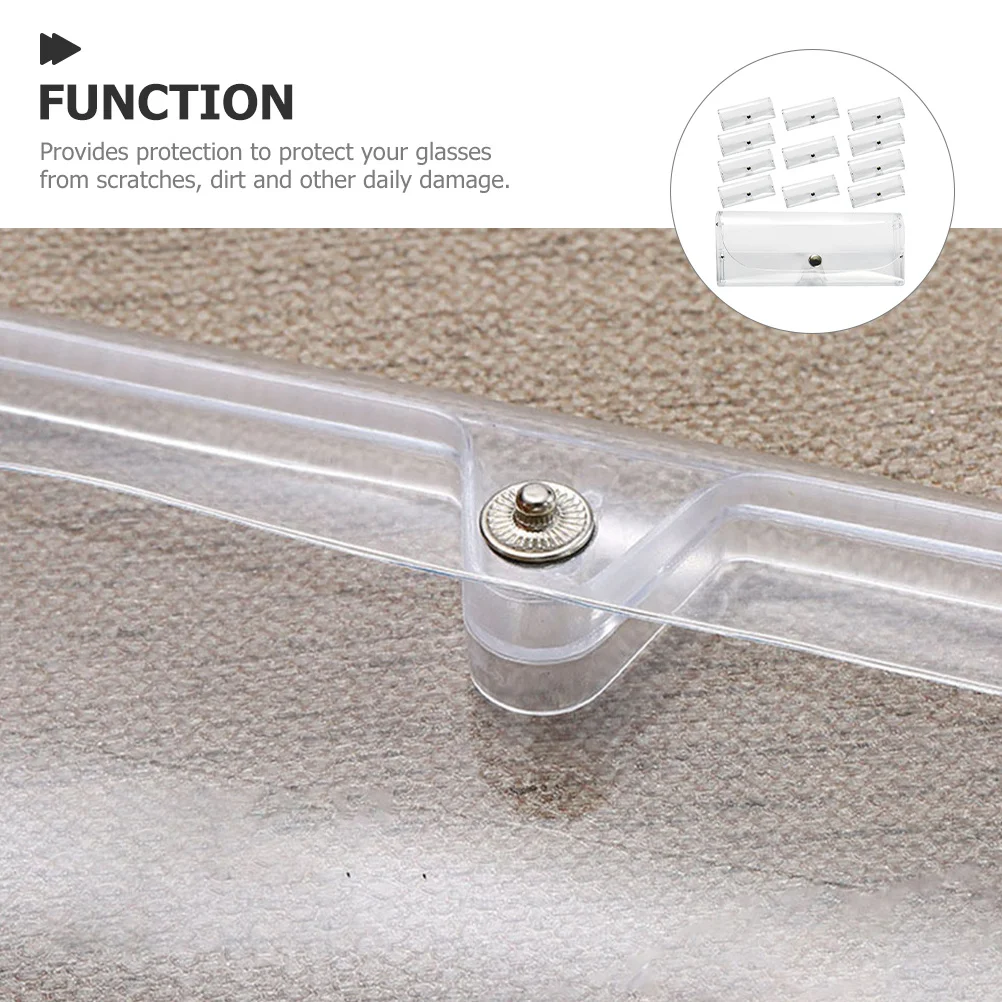 

12Pcs Transparent Hard Shell Eyeglass Cases Protective Storage Compact Travel Sunglasses Scratch Proof Slim Eyeglass Case