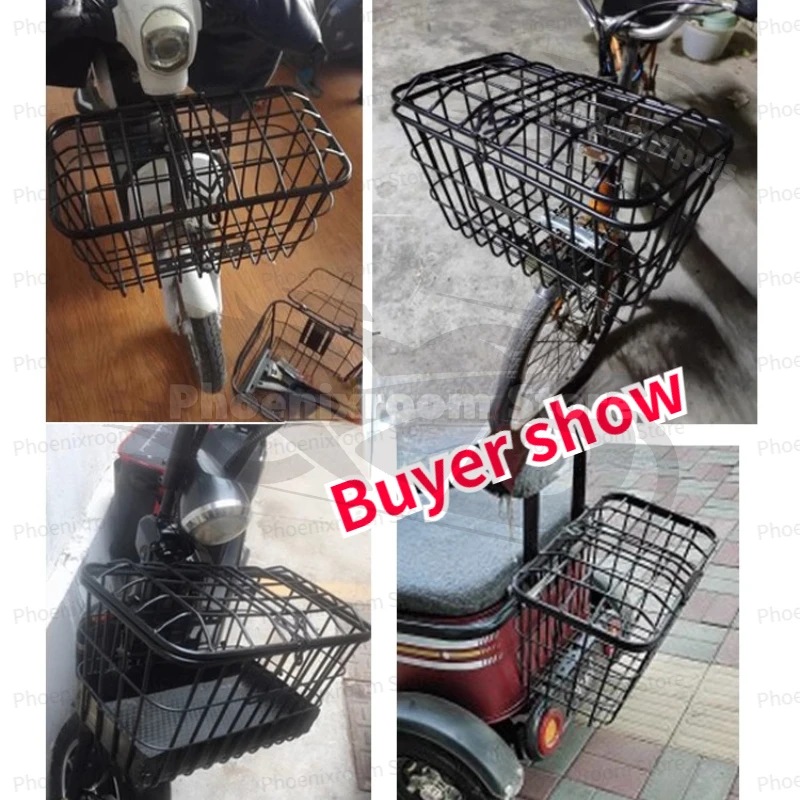 Large Size 50cm Bold Front Frame Bicycle Basket Tricycle Rear Basket with Inner Bag Can Carry Pet School Bag Helmet