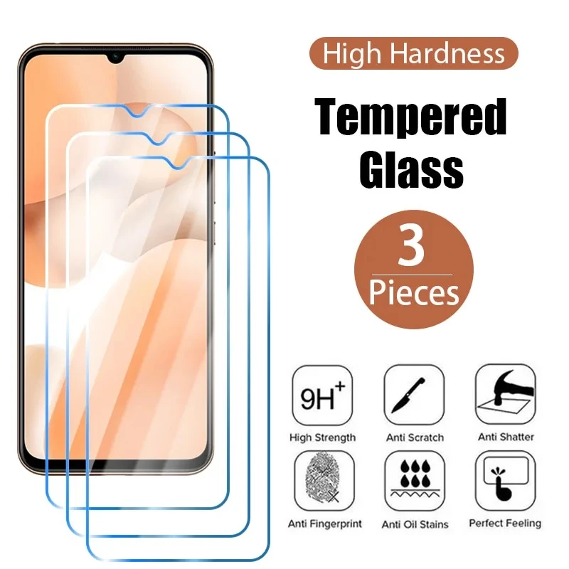 3Pcs Full Cover Tempered Glass For Realme C2 C3 C3i C11 C12 C15 C17  C20 C20A C21 C21Y C25 C25Y C30 C31 C33 C35 Screen Protector