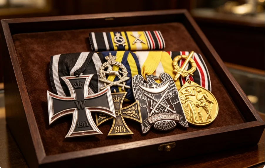 Custom WWI German Medal Bar and Ribbon Bar Collectible Military History German Military Award Bar