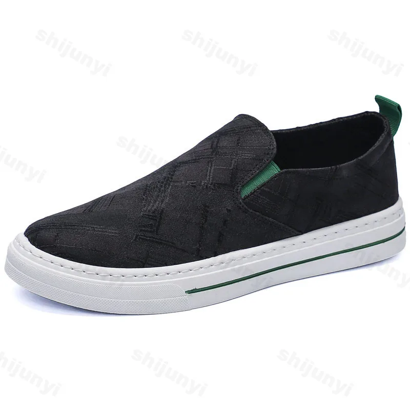 Männer Leinwand Schuh Casual Sneaker für Männer Licht Slip-on Vulkanisierte Komfortable Männliche Wohnungen Müßiggänger Schwarz Trainer Zapatos de Hombre