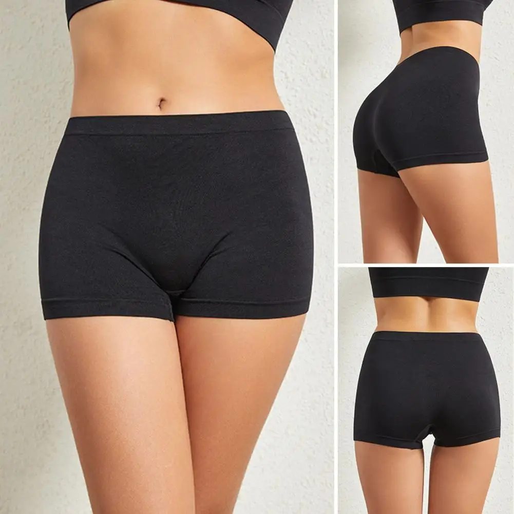 Women Safety Pants High Elasticity Solid Color Ice Silk Seamless Quick Dry Mini Skirt Inner Shorts Yoga Shorts Underpants