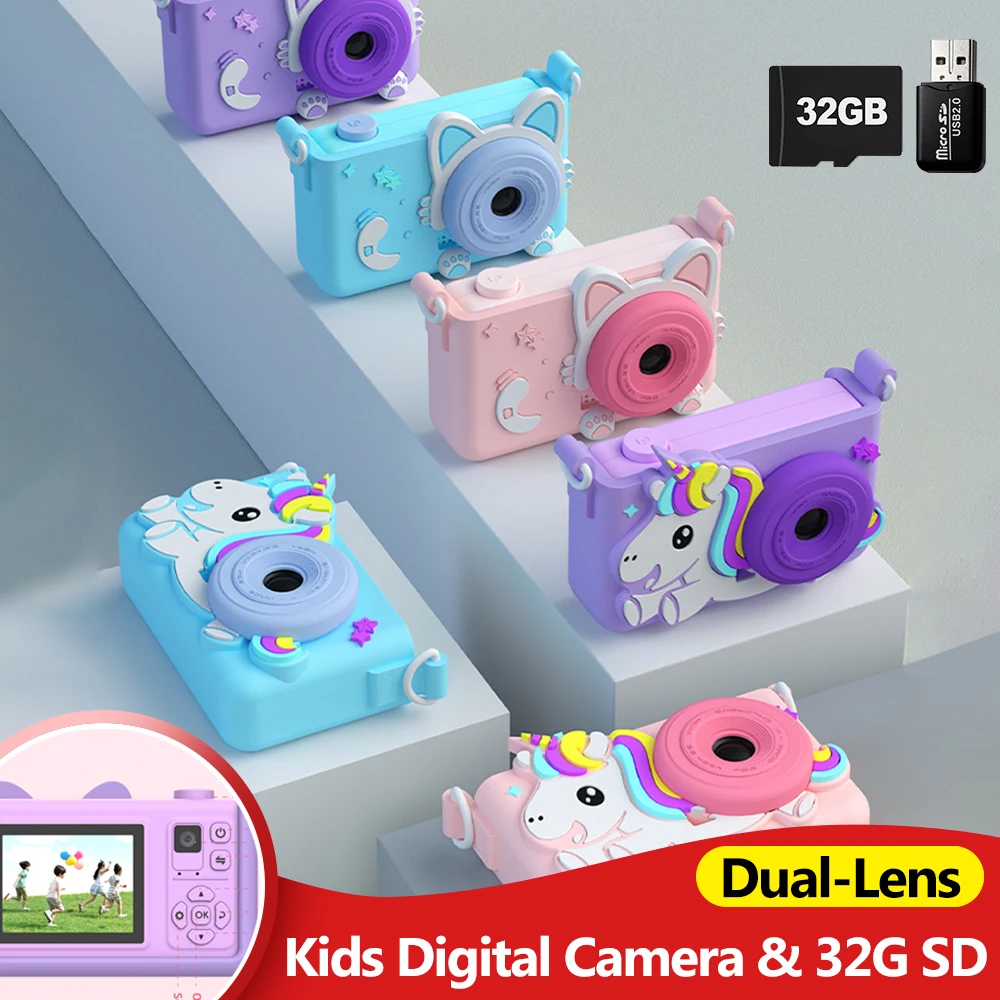 

Kids Camera, Unicorn Series, 1080P HD Toddler Digital Video Dual Camera for 3-12 Year Old Christmas Birthday Gifts
