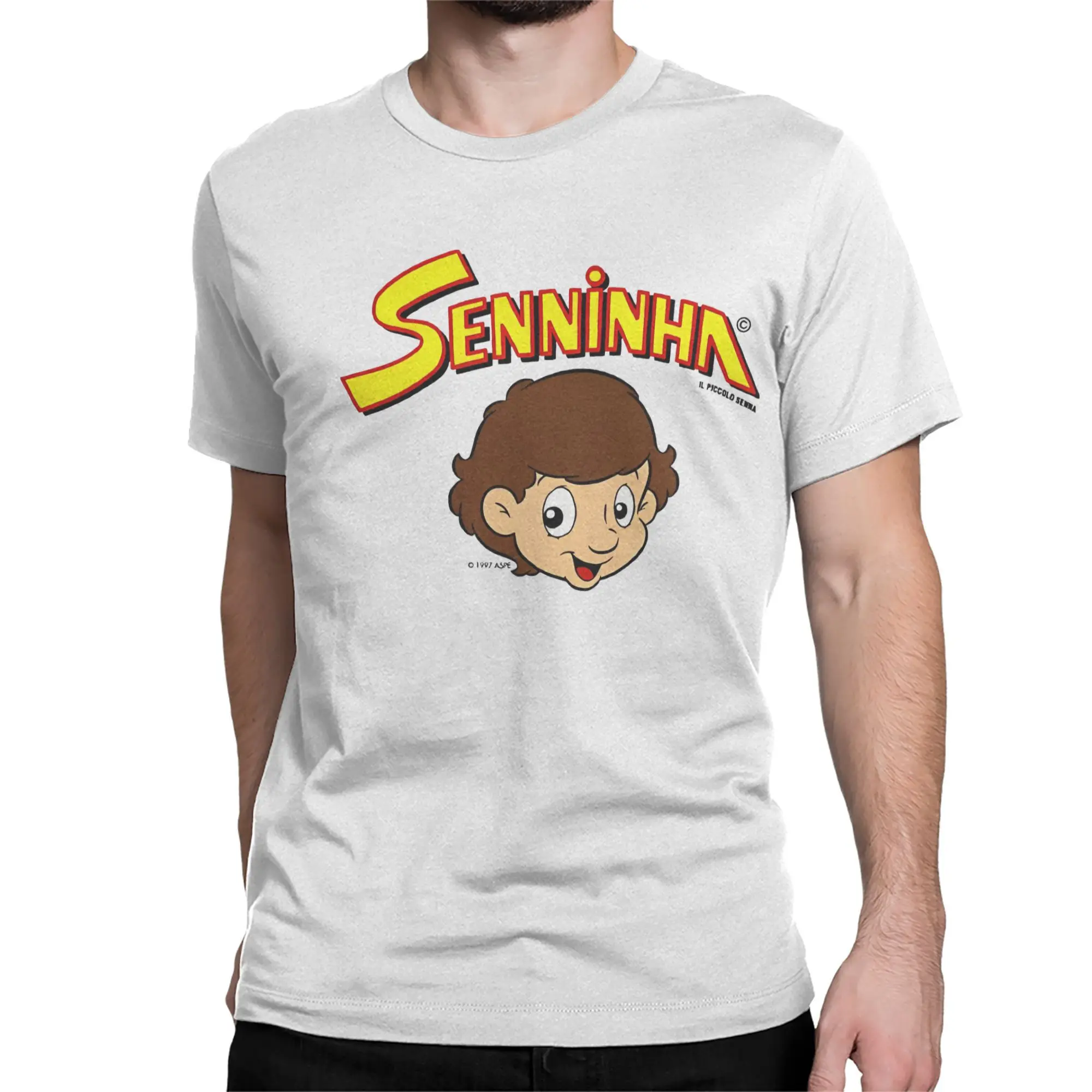 Men Women's T-Shirt Senninha 1997  Casual 100% Cotton Tees Short Sleeve Ayrton Senna  T Shirts Crewneck Clothing Gift Idea