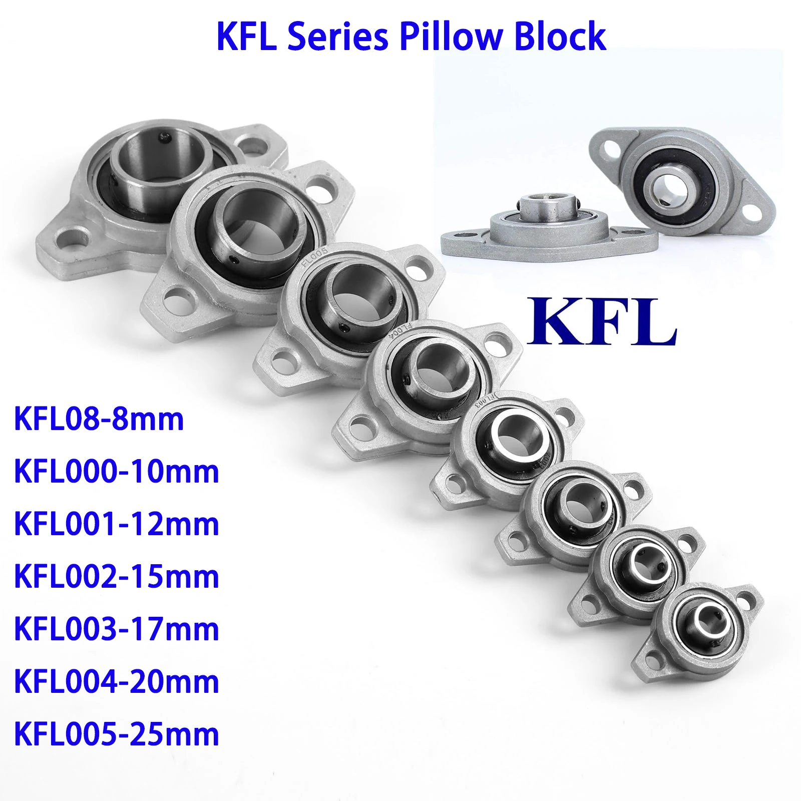 4/10PCS kfl08 KFL000 KFL001 KFL004 KFL005 KFL08 8mm-25mm Pillow Block Rhombic Bearing Zinc Alloy Insert linear Bearing Shaft