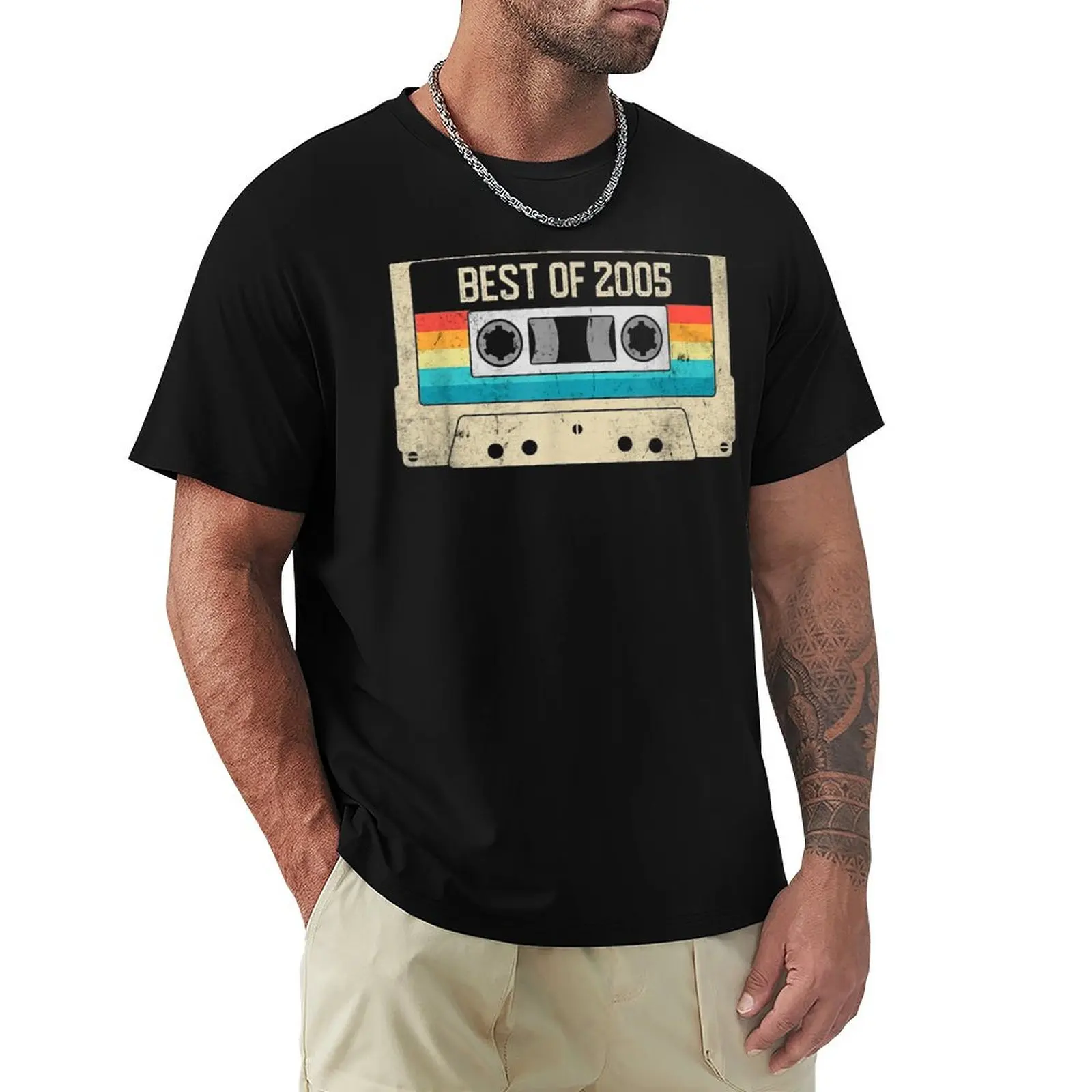 

Best Of 2005 15Th Cassette Tape Vintage T-Shirt oversizeds blue lock for a boy men workout shirt
