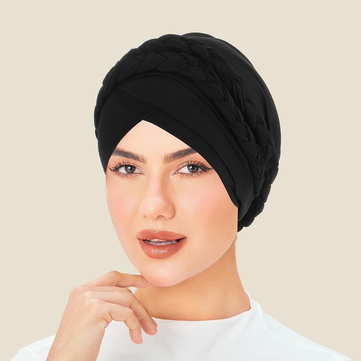 Nueva bufanda para la cabeza para mujeres musulmanas, turbante de Color sólido, gorros Hijab, hiyab interior para mujer, turbante árabe musulman