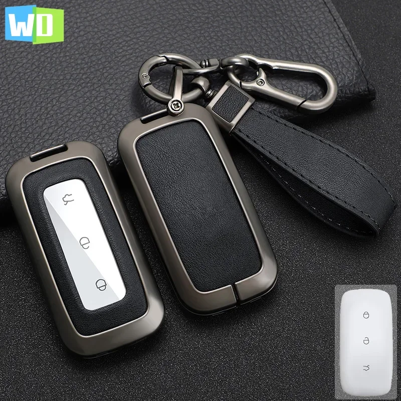 

Zinc Alloy+ Leather Car Key Case Cover For 2023 Geely Galaxy L7 MAX Starship New L6 Smart Remote Key Protection Shell Holder Bag