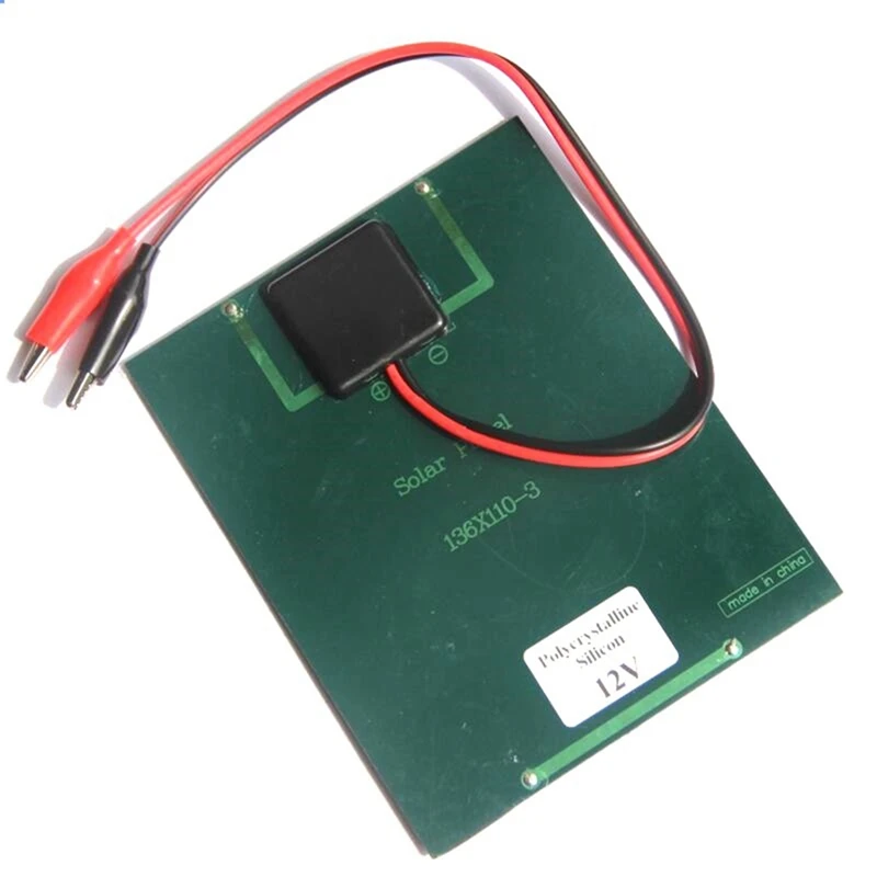 2PCS 12V 2W Solar Panels Charger Rechargeable Battery Solar Panel Charger With Clip Wire, Easy To Use Durable