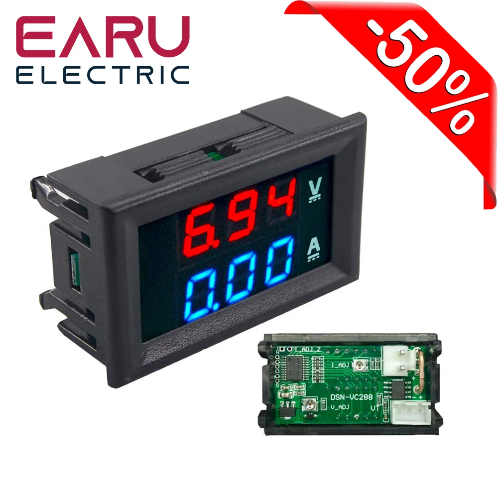 Voltímetro digital dc 100v 10a, amperímetro, display led duplo, medidor de corrente de tensão, painel amp, medidor de voltagem para carro, motocicleta, diy