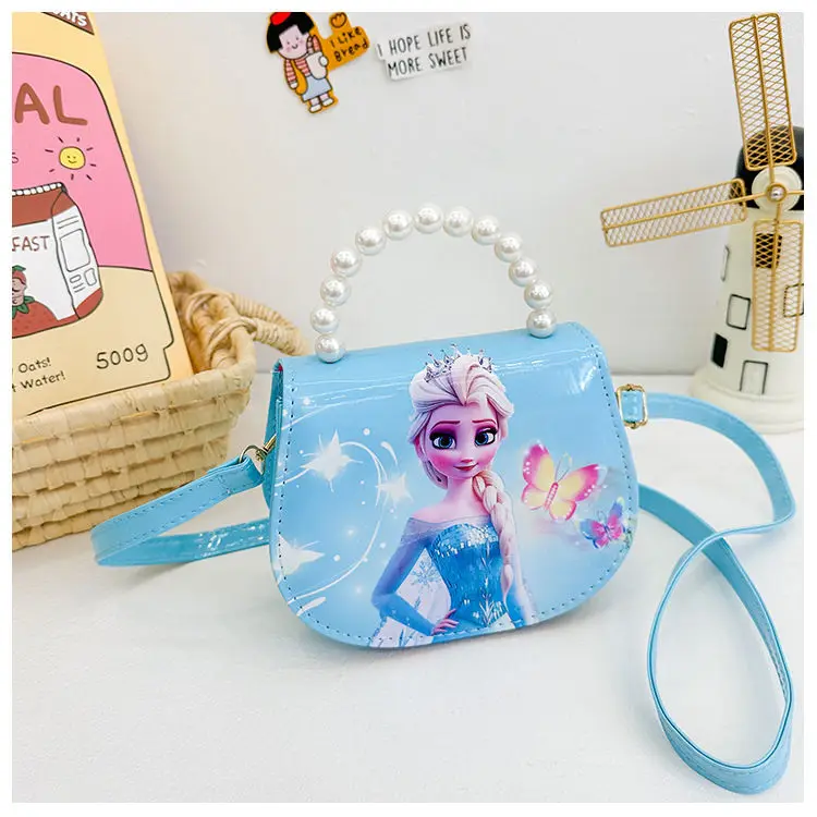 New Disney Kindergarten Girl Frozen Princess Shoulder Bag PU Children cartoon Elsa Handbags Travel Outlet Crossbody Bag