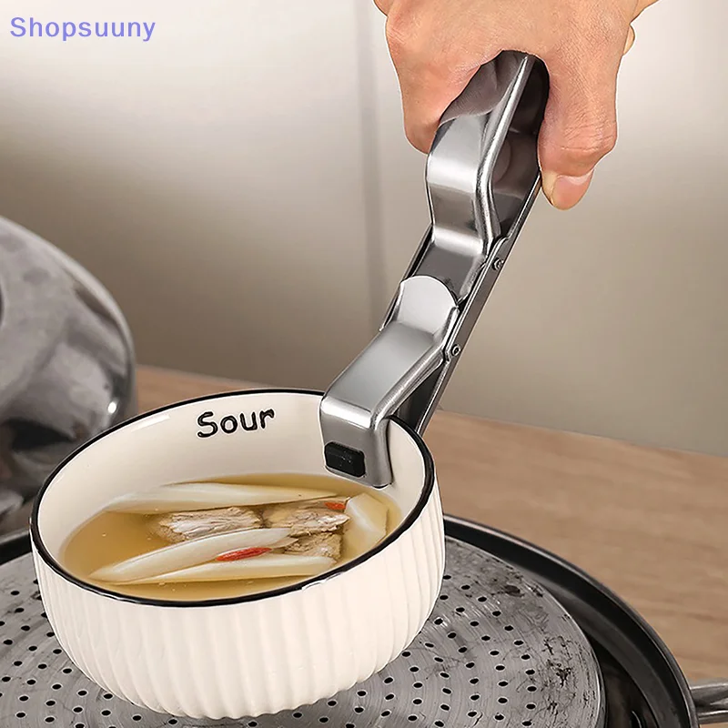 [SU]Anti-scalding Clip Hot Bowl Holder Dish Clamp Pot Pan Gripper Clip Hot Plate Bowl Lifter Retriever Tongs Kitchen Supplies