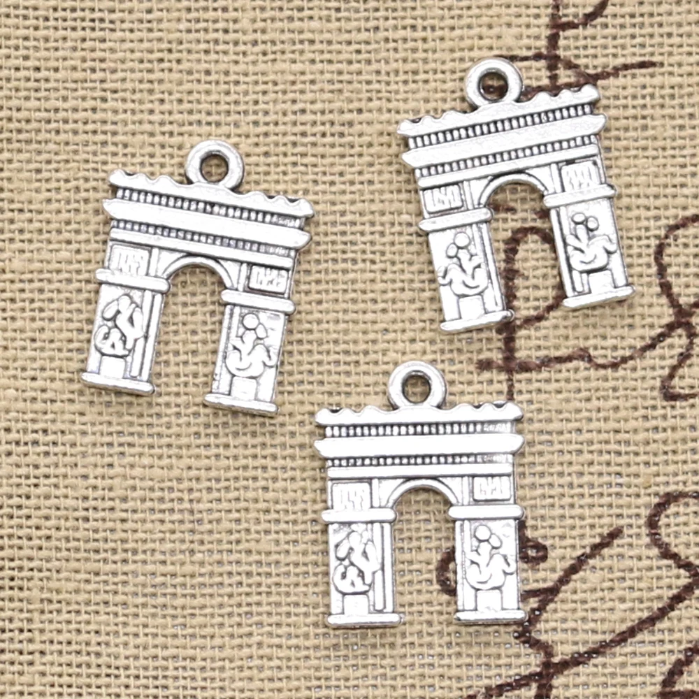 30pcs Charms Triumphal Arch 14x18mm Antique Silver Color Pendants Tibetan Findings DIY Handmade Making Craft