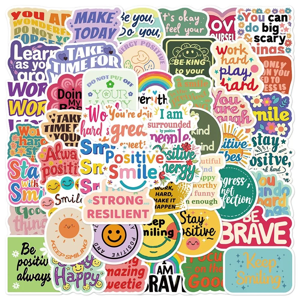 50Pcs Inspirational Stickers Motivational Quote Decals for Laptop Phone Skateboard Luggage Suitcase Bike
