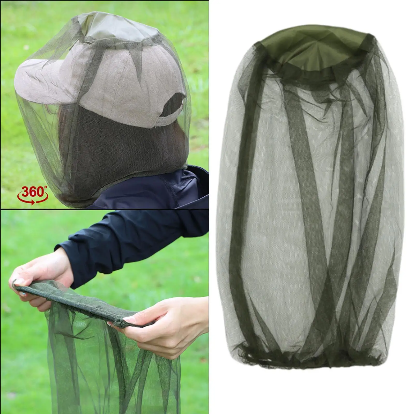 Mosquito Net Accessory Breathable Nylon Head Mesh Removable Hat Fly Netting for Outdoor Travel Activities
