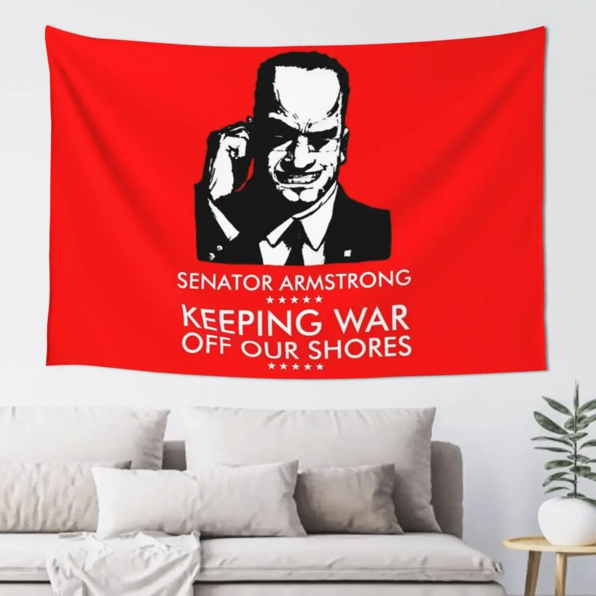 Senator Armstrong Presidential Campaign - Metal Gear Rising: Revengeance Tapestry Decoration For Home Tapestry