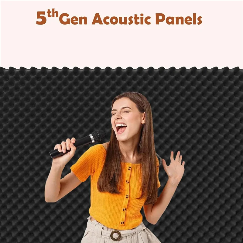 

A37Q-24 Pack Self Adhesive 1.5X12x12inch Sound Proofing Egg Crate Acoustic Foam, Soundproof Wall Panels For Home & Studio Durabl