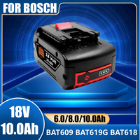 Upgrade BAT610G+AL1820CV battery for Bosch  professional 18V 6.0Ah10.0Ah Li-ion battery replacement with LED & charger 14.4V-18V