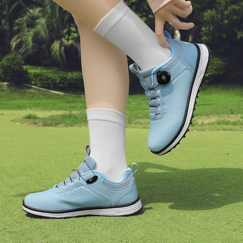 Sepatu Golf wanita, alas kaki Golf profesional nyaman anti Slip ringan