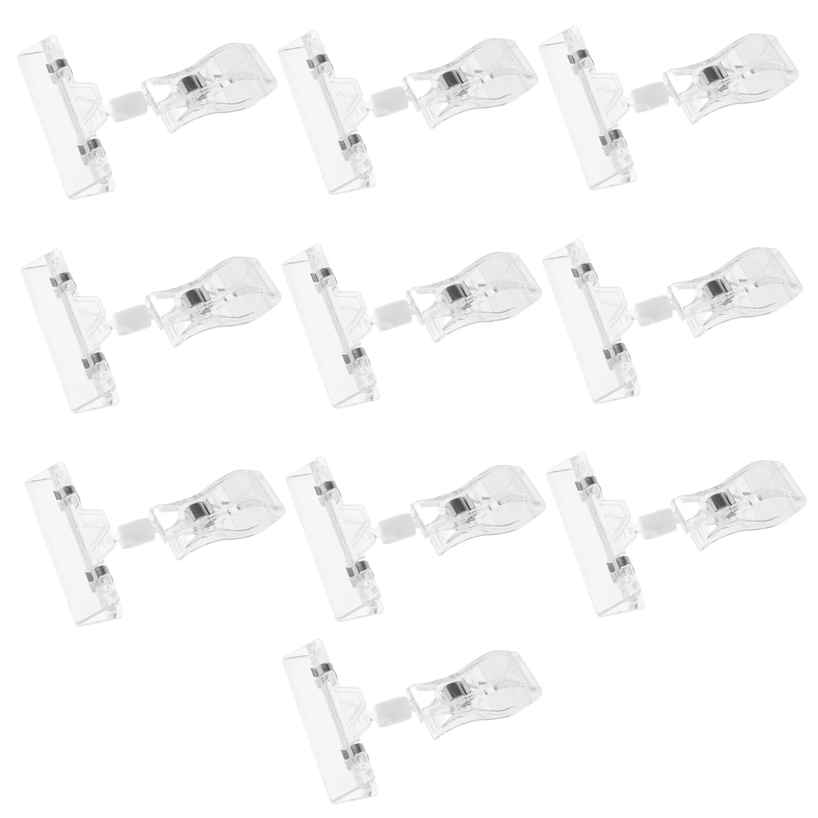 10PCS Plastic Transparent Label Clips Price Tag Clamp Note Fixator for Home Shooping Mall Market note holder