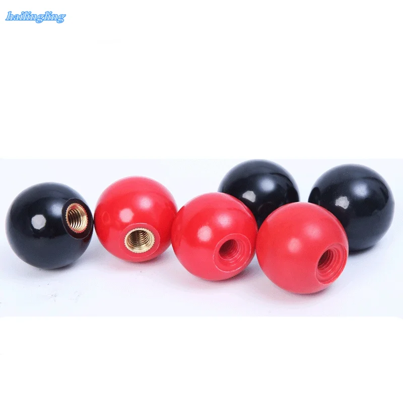 1piece M6-M12 Manual Tightening Bakelite Brass Iron Core Handle Ball Machine Tool Wheel Flashlight Wooden Operating Rod Joint