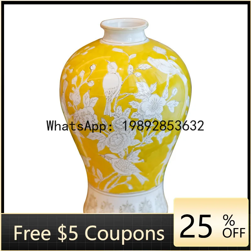 

Ceramic Vase Chinese Retro Blue and White Porcelain Flower Vase Ceramic Handicraft Floral Arrangement Home Decoration