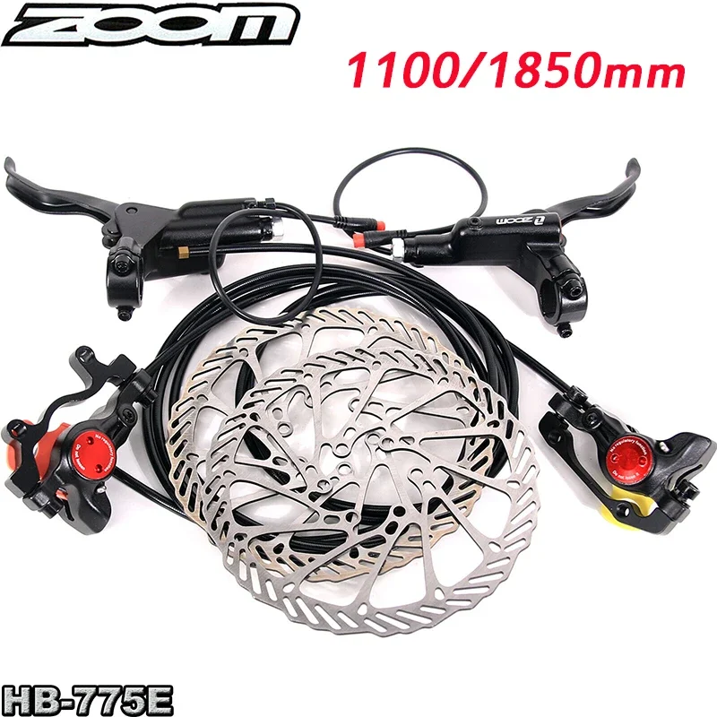 ZOOM HB-775E E-BIKE Hydraulic Disc Brake Set Oil Pressure Caliper 160mm Bike Power Off 160mm Rotors Front Rear Hydraulic Brakes