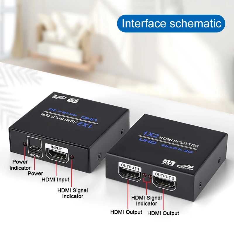 Imagem -06 - Switch Splitter 4k Compatível com Hdmi Switcher Compatível com Hdmi 1x2 1x4 em Saídas para Ps4 tv Box Adaptador de Comutador