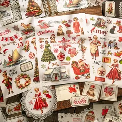 3 Sheet Large Christmas RUB ON Transfer Stickers Junk Journal Vintage Dog Cat Stickers DIY Album Scrapbooking Craft Stickers