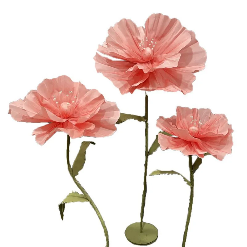 

Internet celebrity window poppy decorative flowers, wedding stage studio, magazine advertising shooting arrangement